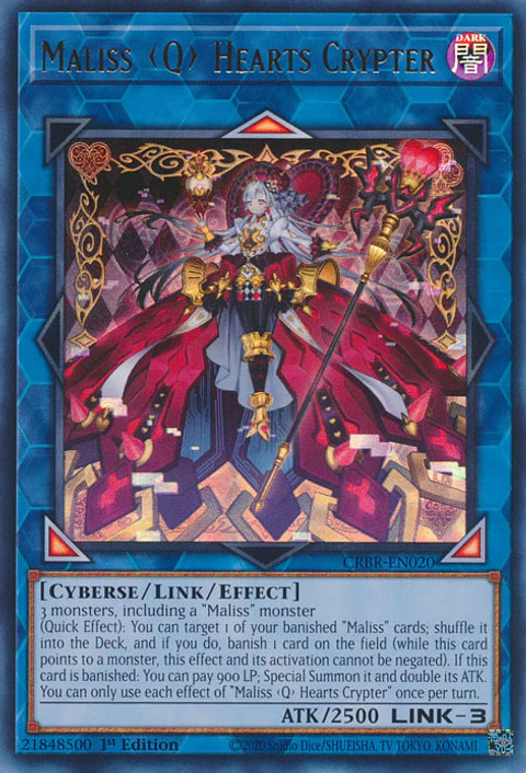 Maliss <Q> Hearts Crypter - CRBR-EN020 - Ultra Rare 
