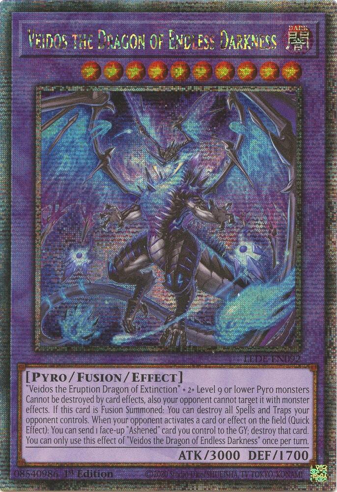 Veidos the Dragon of Endless Darkness - LEDE-EN092 - Quarter Century Secret Rare 1