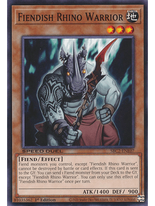 Fiendish Rhino Warrior - SBC2-ENE07 - Common 