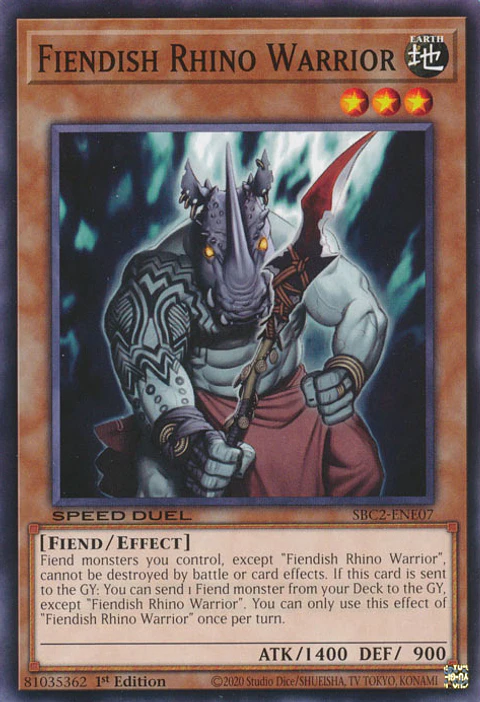 Fiendish Rhino Warrior - SBC2-ENE07 - Common 