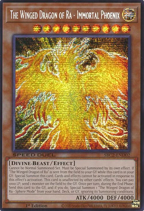 The Winged Dragon of Ra - Immortal Phoenix - SBC2-END02 - Prismatic Secret Rare