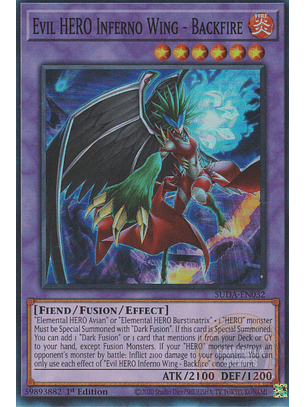 Evil HERO Inferno Wing - Backfire - SUDA-EN032 - Super Rare