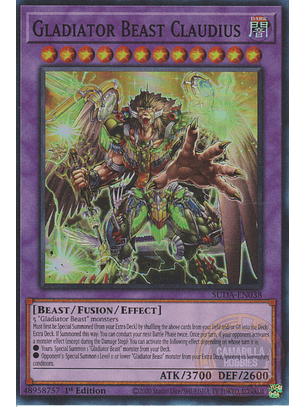Gladiator Beast Claudius - SUDA-EN038 - Super Rare 