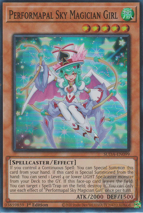 Performapal Sky Magician Girl - SUDA-EN099 - Super Rare 