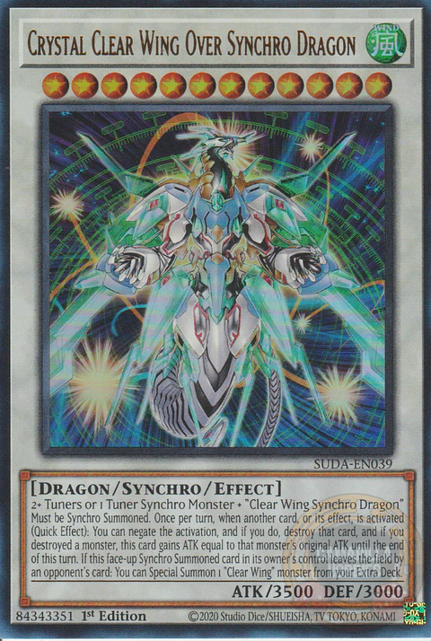 Crystal Clear Wing Over Synchro Dragon - SUDA-EN039 - Ultra Rare 