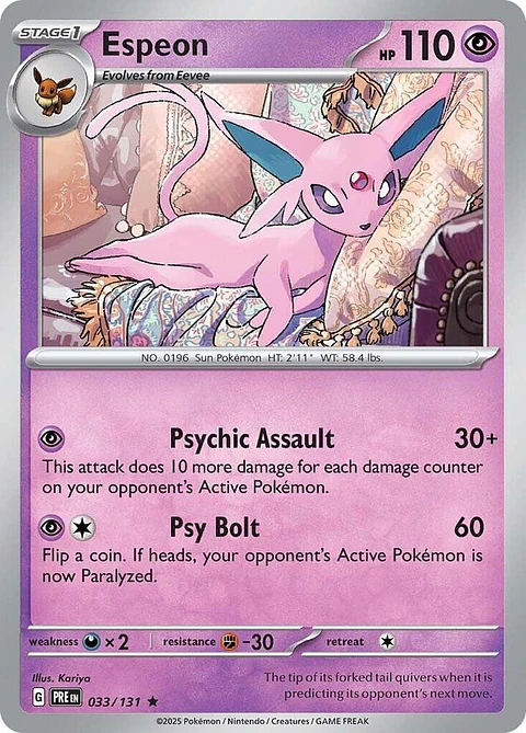 Espeon - 033/131 - Holo Rare - PRE 