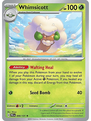 Whimsicott - 008/131 - Holo Rare - PRE 