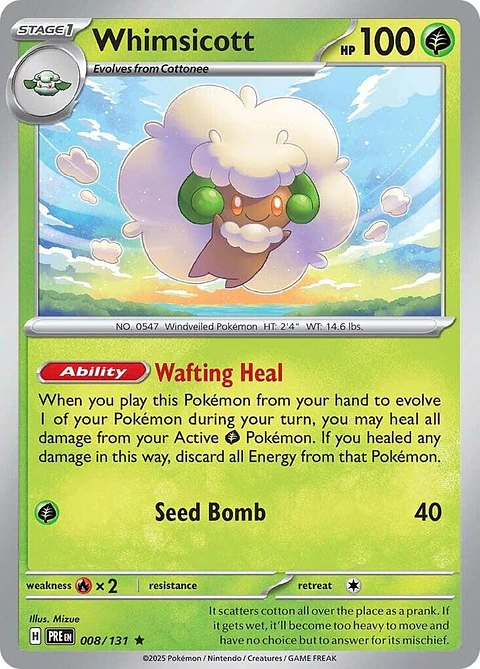 Whimsicott - 008/131 - Holo Rare - PRE 
