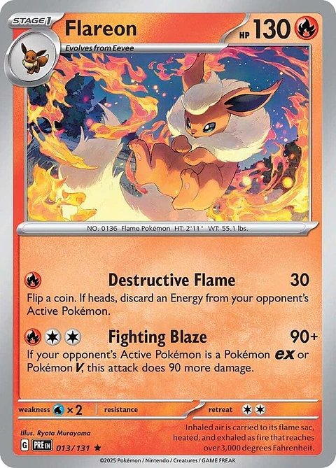 Flareon - 013/131 - Holo Rare - PRE 