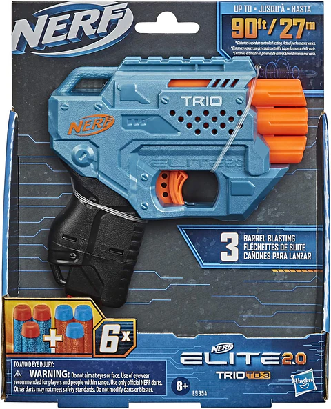 Nerf Elite 2.0: Trio Td 3 Lanzador De Dardos 