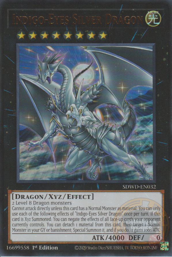 Indigo-Eyes Silver Dragon - SDWD-EN032 - Ultra Rare  1