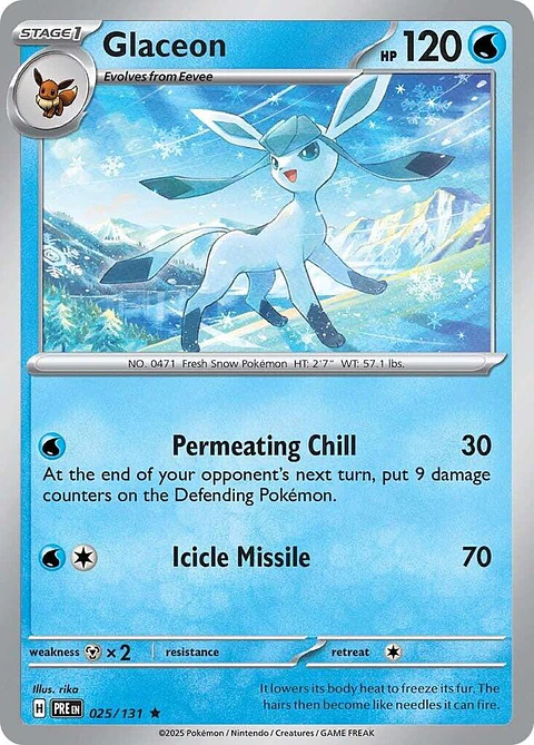 Glaceon - 025/131 - Holo Rare - PRE 