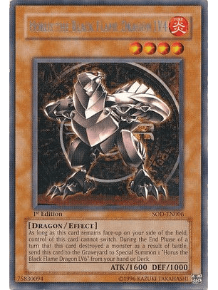 Horus the Black Flame Dragon LV4 - SOD-EN006 - Rare (español)