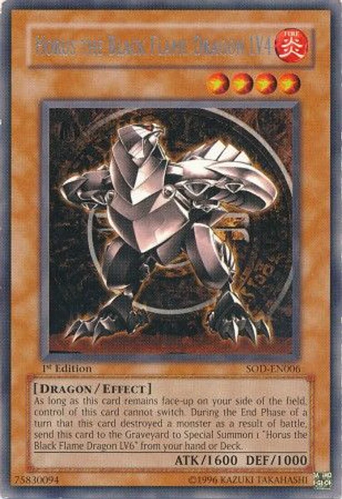 Horus the Black Flame Dragon LV4 - SOD-EN006 - Rare (español)