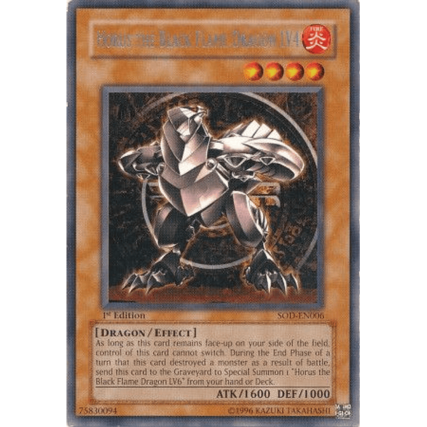 Horus the Black Flame Dragon LV4 - SOD-EN006 - Rare (español)
