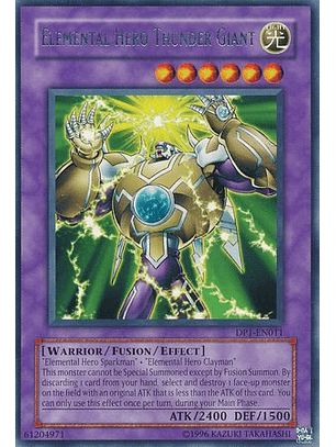 Elemental Hero Thunder Giant - DP1-EN011 - Rare (daño esquina)