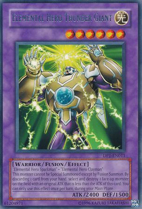 Elemental Hero Thunder Giant - DP1-EN011 - Rare (daño esquina)