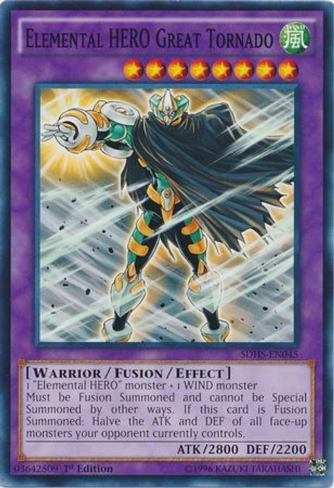 Elemental Hero Great Tornado - SDHS-EN045 - Common