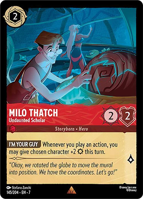 Milo Thatch - Undaunted Scholar - 145/204 - Rare - 7 