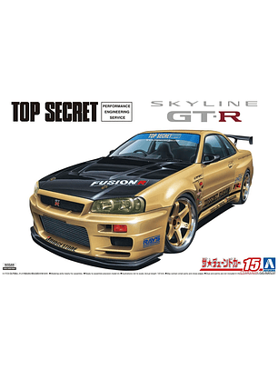 Aoshima Model Kits: Nissan - Topsecret Bnr34 Skyline Gt R 02 Escala 1/24 