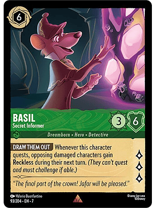Basil - Secret Informer - 93/204 - Rare - 7 