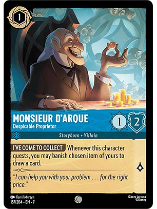 Monsieur D'Arque - Despicable Proprietor - 157/204 - Common - 7