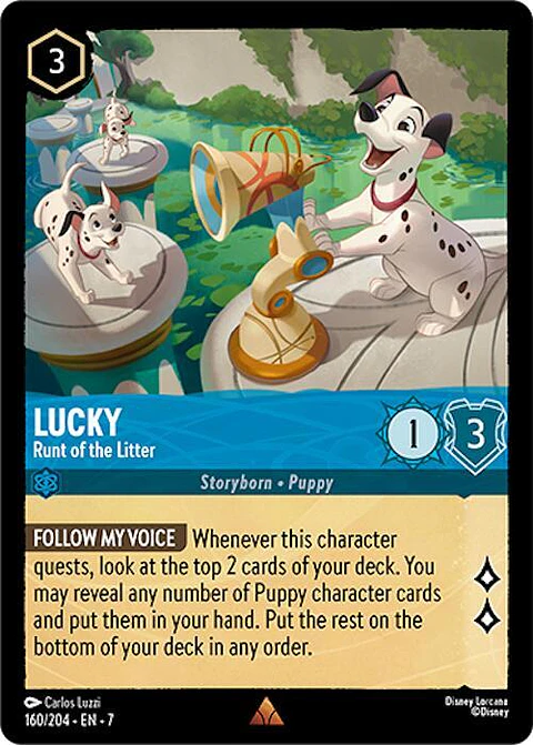 Lucky - Runt of the Litter - 160/204 - Rare - 7 