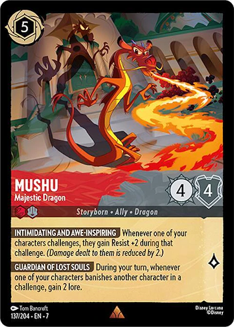 Mushu - Majestic Dragon - 137/204 - Rare - 7 