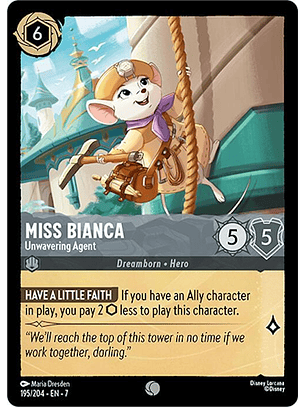 Miss Bianca - Unwavering Agent - 195/204 - Common - 7 
