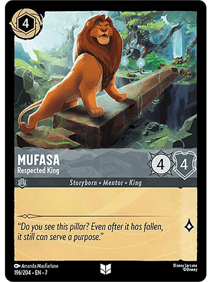 Mufasa - Respected King - 196/204 - Uncommon - 7