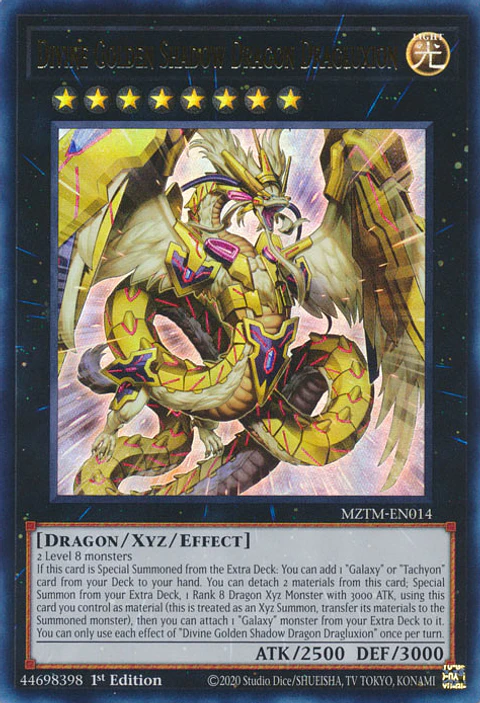 Divine Golden Shadow Dragon Dragluxion - MZTM-EN014 - Ultra Rare 
