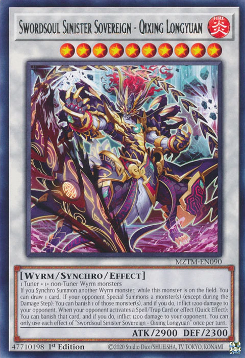 Swordsoul Sinister Sovereign - Qixing Longyuan - MZTM-EN090 - Rare 