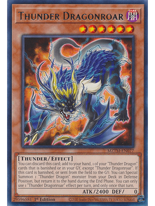 Thunder Dragonroar - MZTM-EN077 - Rare 