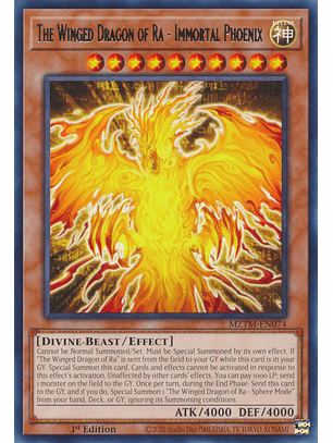 The Winged Dragon of Ra - Immortal Phoenix - MZTM-EN074 - Rare 