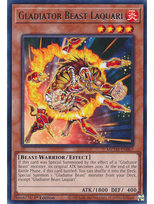 Gladiator Beast Laquari - MZTM-EN067 - Rare 
