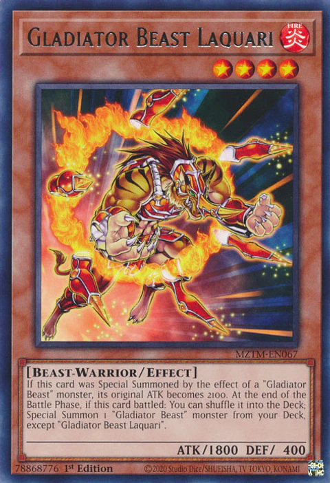 Gladiator Beast Laquari - MZTM-EN067 - Rare 