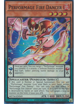 Performage Fire Dancer - MZTM-EN049 - Super Rare 