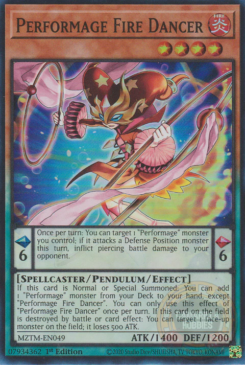 Performage Fire Dancer - MZTM-EN049 - Super Rare 