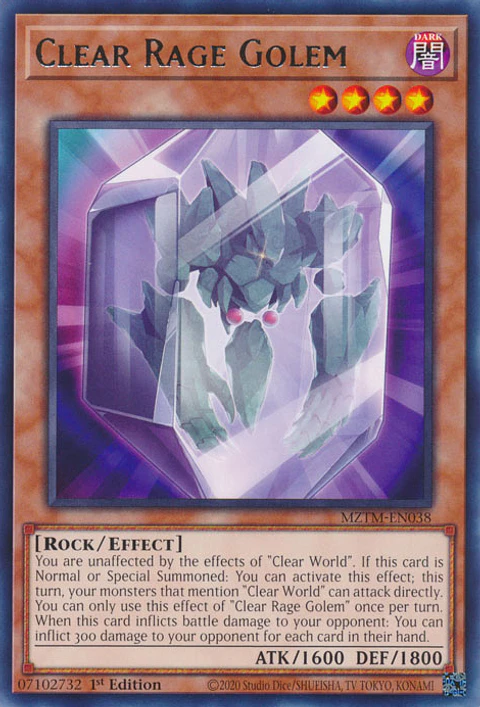 Clear Rage Golem - MZTM-EN038 - Rare 