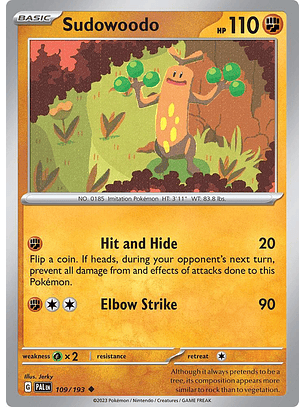 Sudowoodo - 109/193 - Uncommon - PAL