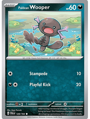 Paldean Wooper - 129/193 - Common - PAL 