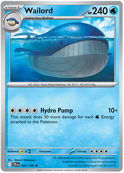 Wailord - 041/159 - Holo Rare - JTG 