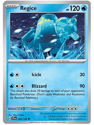 Regice - 042/159 - Uncommon - JTG 