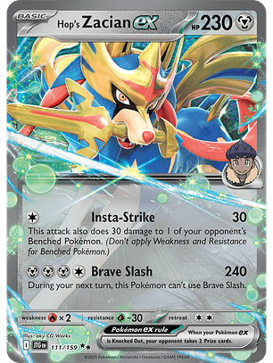 Hop's Zacian ex - 111/159 - Double Rare - JTG 
