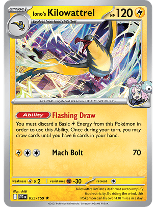Iono's Kilowattrel - 055/159 - Holo Rare - JTG 