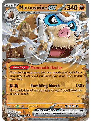Mamoswine ex - 079/159 - Double Rare - JTG 