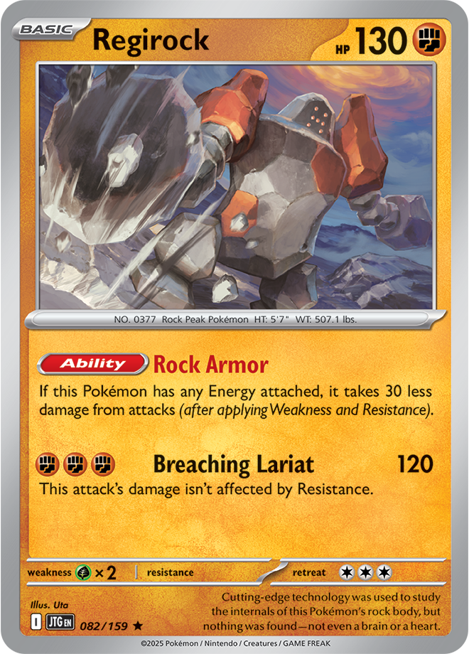 Regirock - 082/159 - Holo Rare - JTG  1
