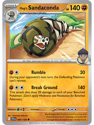 Hop's Sandaconda - 087/159 - Uncommon - JTG 