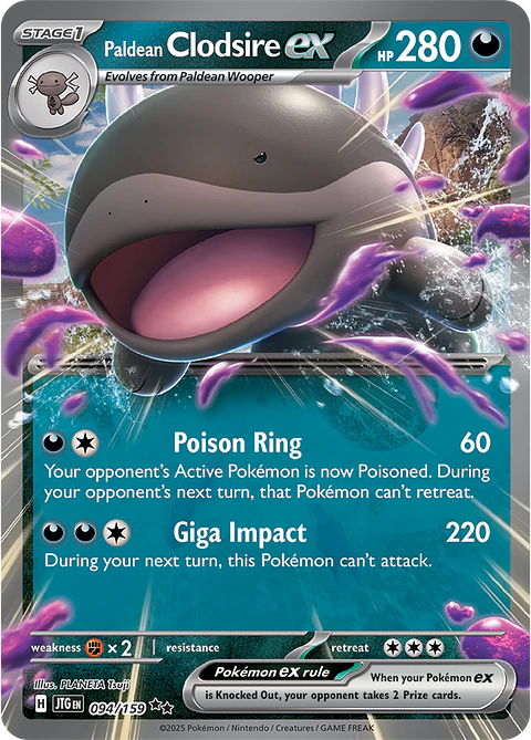 Paldean Clodsire ex - 094/159 - Double Rare - JTG 
