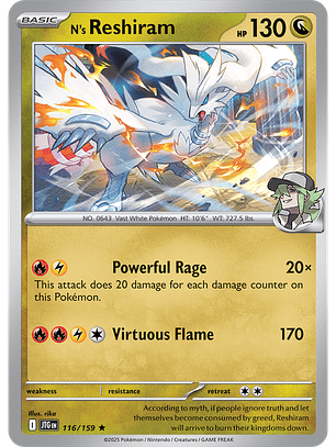 N's Reshiram - 116/159 - Holo Rare - JTG